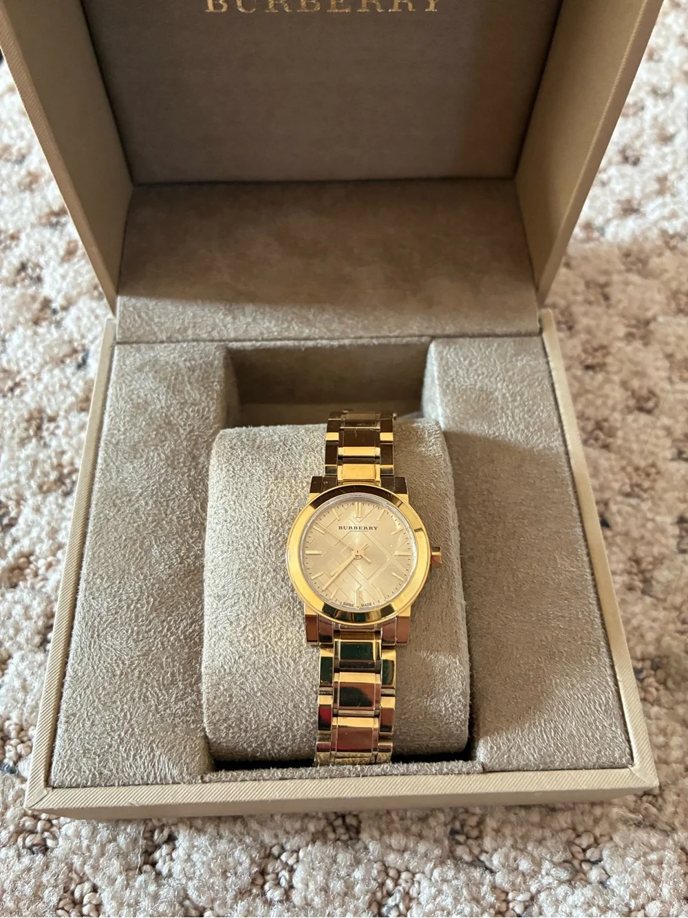 Burberry Gold and Champagne Stainless Steel Bracelet Watch